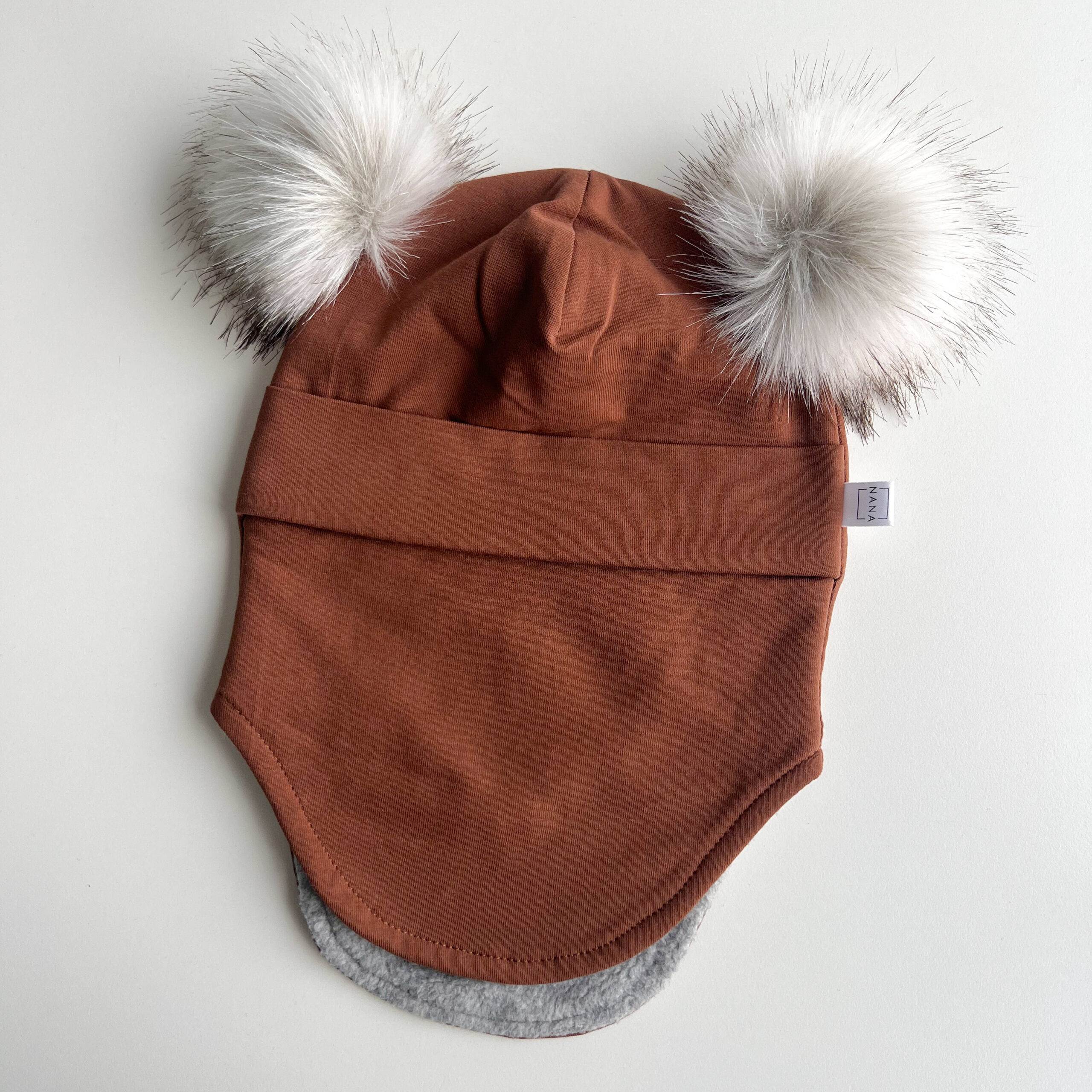 soe tuukrimüts lastele puuvillafliisiga pruun