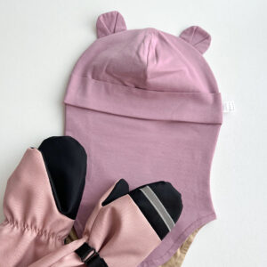 tuukrimüts puuvillane vanaroosa kõrvadega