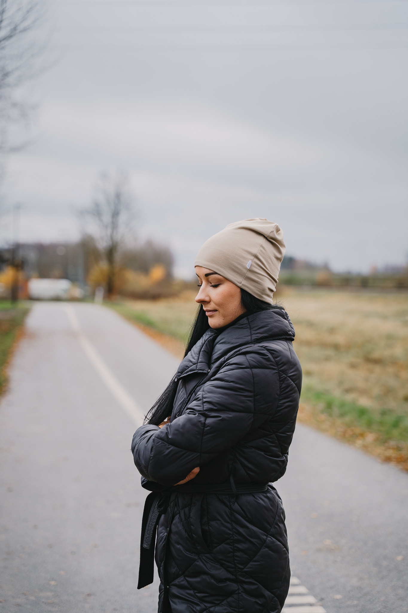 meriinoga müts beež täiskasvanutele
