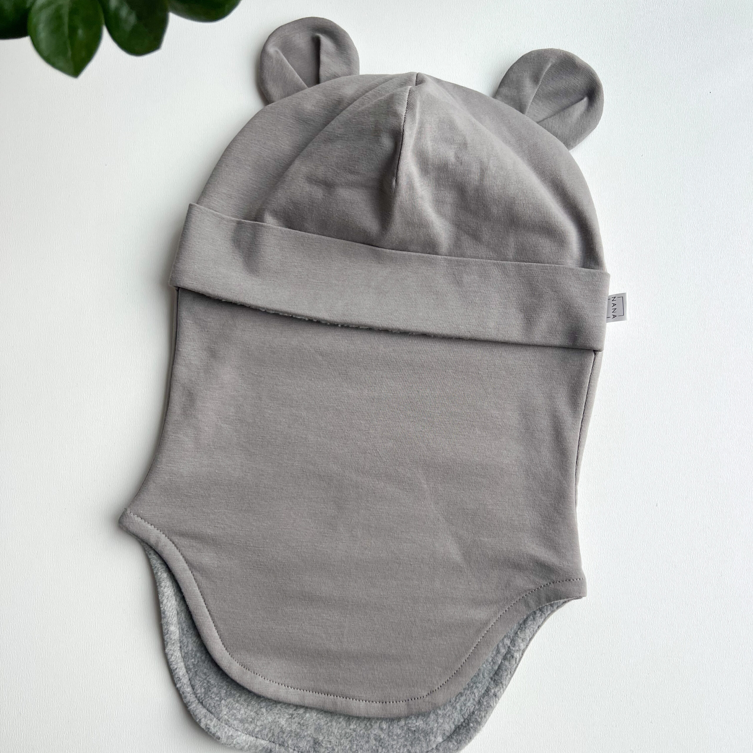 tuukrimüts puuvillafliisiga hall kõrvadega