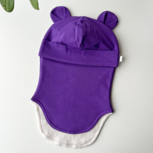 tuukrimüts puuvillafliisiga lilla kõrvadega