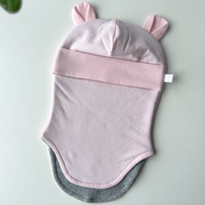 tuukrimüts puuvillafliisiga heleroosa kõrvadega