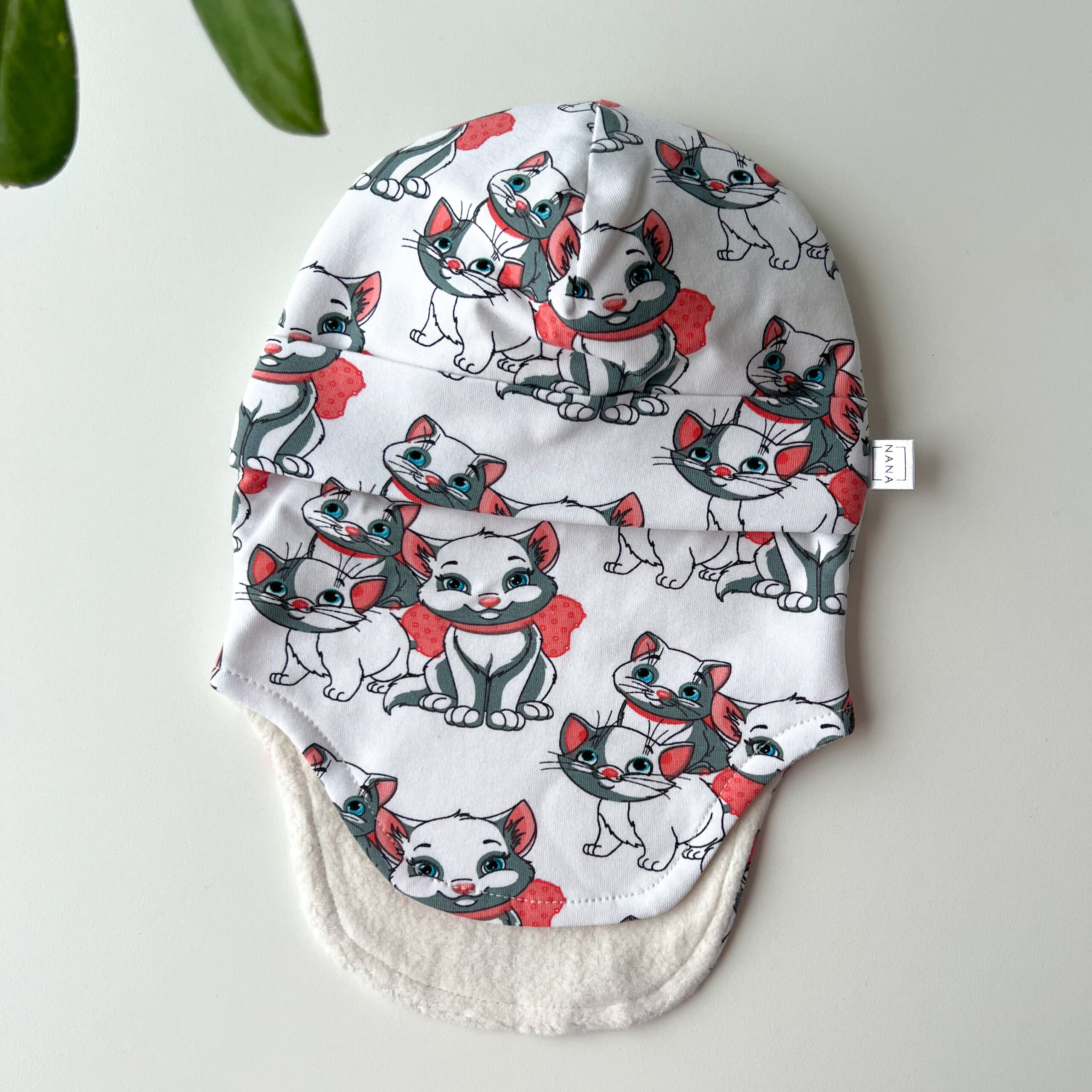 tuukrimüts puuvillafliisiga kiisudega