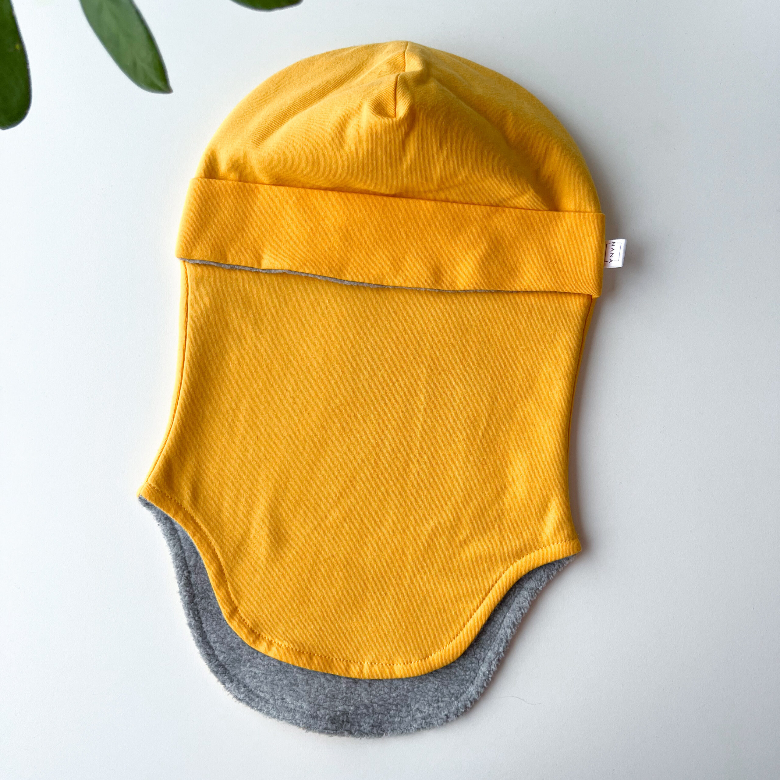 tuukrimüts puuvillafliisiga kollane