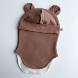 tuukrimüts puuvillafliisiga helepruun kõrvadega