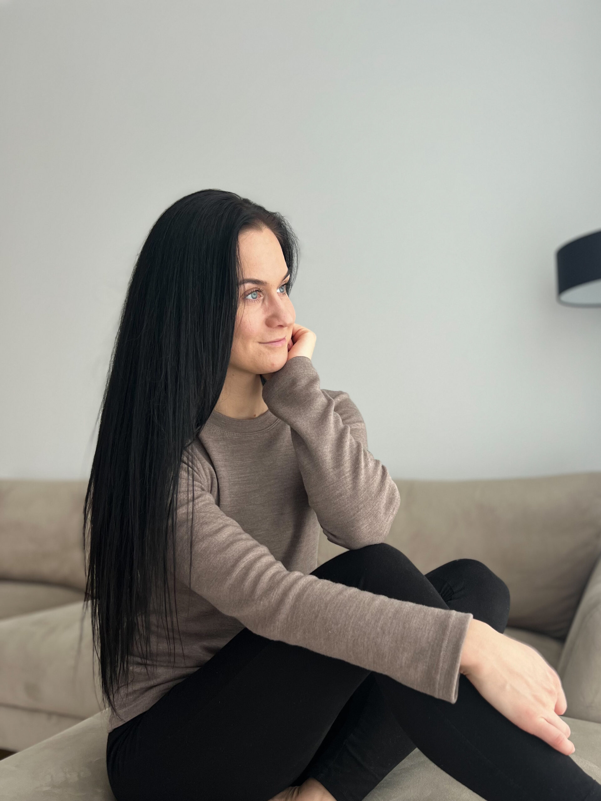 NANA meriinovillane pluus naistele pruunikas