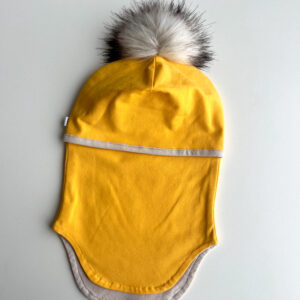 tuukrimüts puuvillane kollane tutiga
