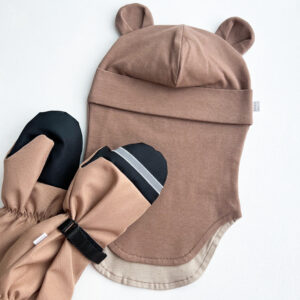 tuukrimüts topeltpuuvillane helepruun kõrvadega